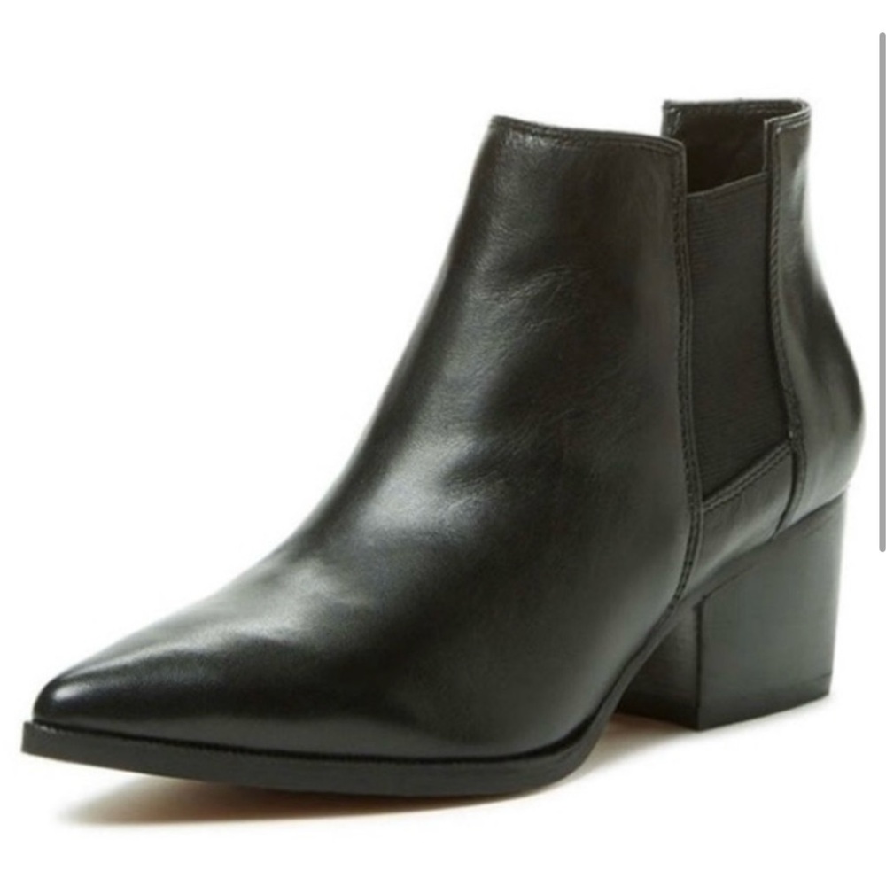 STEVEN BY STEVE MADDEN black Macks leather pointed toe ankle boots 7